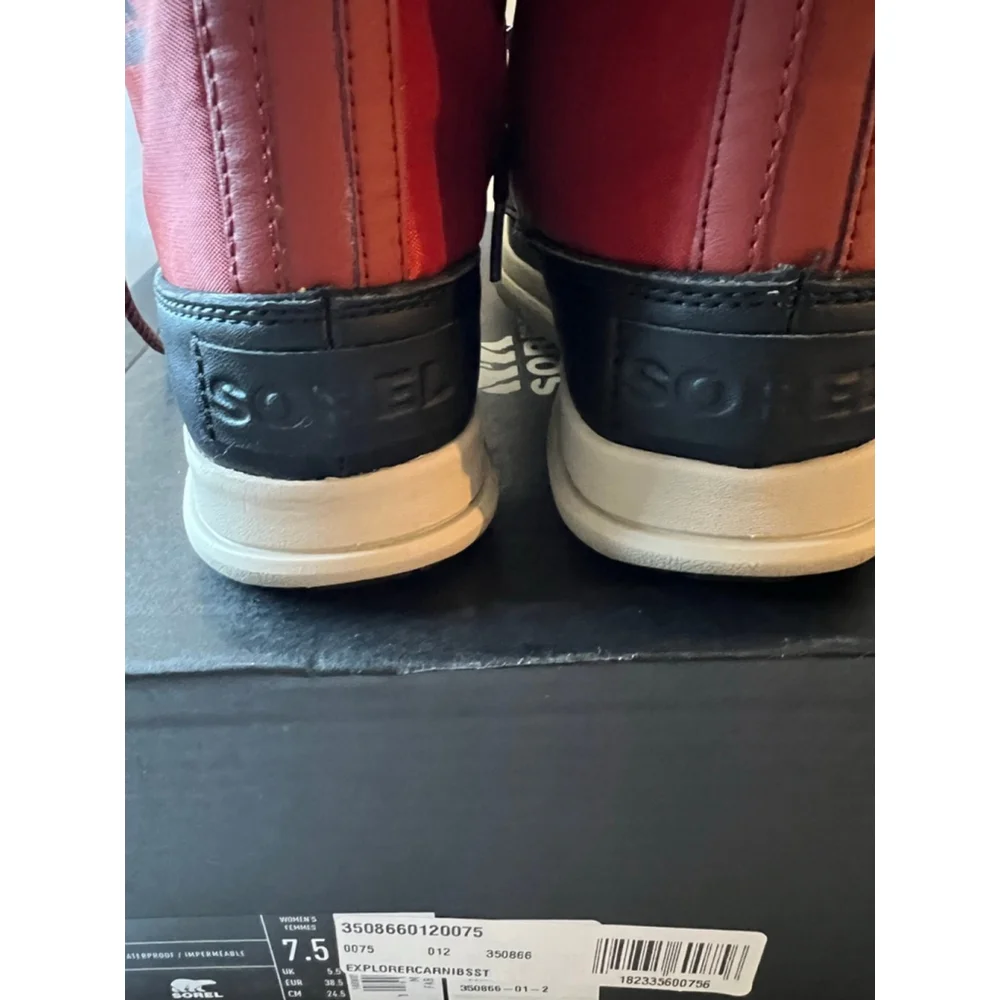 NWT Sorel Explorer Carnival Waterproof Boot RUST Women Size 7.5/UK 5.5/ EUR 38.5